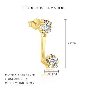 S925 Star Zirconia Stud Earring Set 140100024