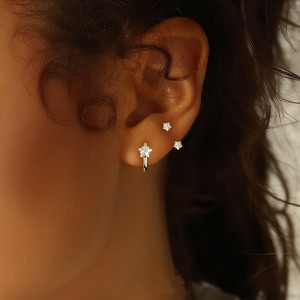 S925 Star Zirconia Stud Earring Set 140100024