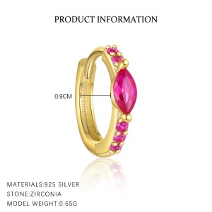 S925 Sweet Zirconia Stud Hoop Earring Set 140100025