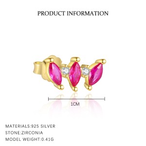 S925 Sweet Zirconia Stud Hoop Earring Set 140100025