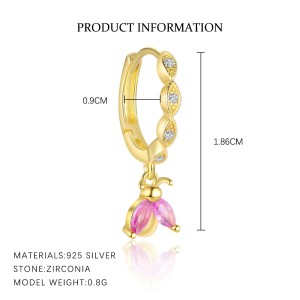 S925 Sweet Zirconia Stud Hoop Earring Set 140100025