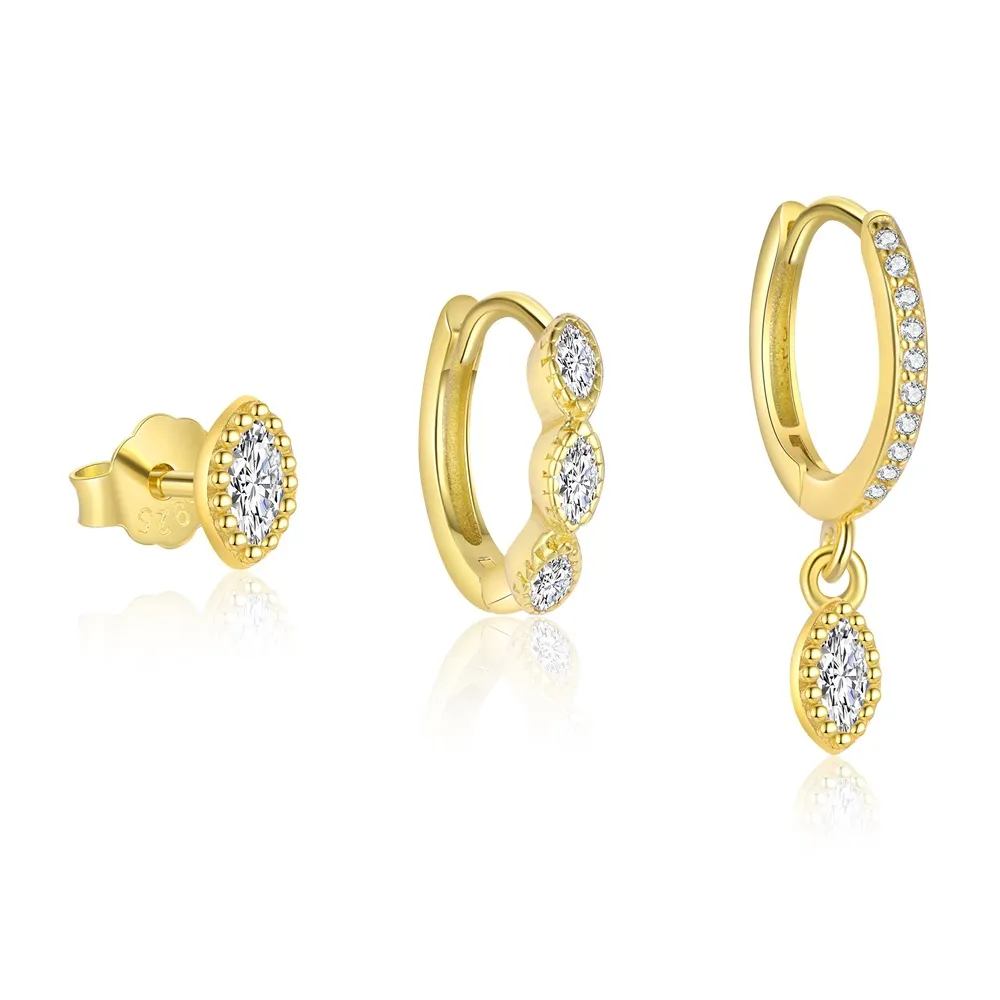S925 Minimalist  Zirconia Earring Set 140100026