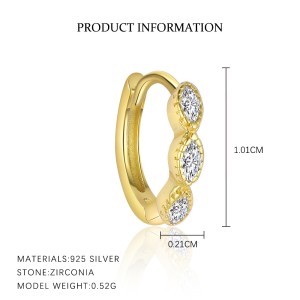 S925 Minimalist  Zirconia Earring Set 140100026