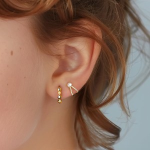 S925 Imitation Pearl Beads Hoop Earring Set 140100027