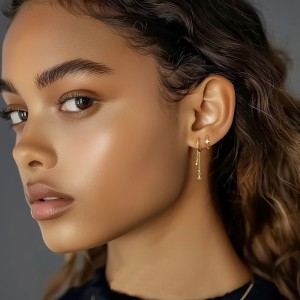 925 Sterling Silver Star Tassel Earring Set 140100029