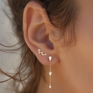 925 Sterling Silver Waterdrop Zirconia Earring Set 140100030