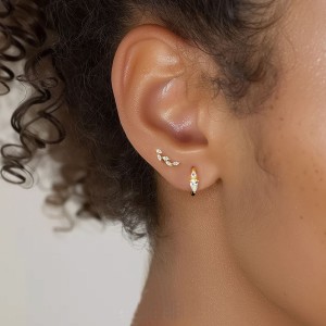 925 Sterling Silver Waterdrop Zirconia Earring Set 140100030