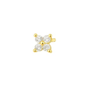 925 Sterling Silver Flower Zironia Earring Set 140100032