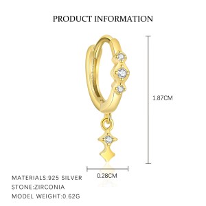 925 Sterling Silver Geometric Zirconia Earring Set 140100033