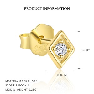 925 Sterling Silver Geometric Zirconia Earring Set 140100033