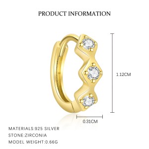 925 Sterling Silver Geometric Zirconia Earring Set 140100033