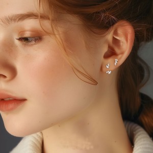 925 Sterling Silver Sweet Zirconia Earring Set 140100034