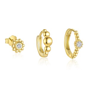 925 Sterling Silver Beads Zirconia Earring Set 140100035