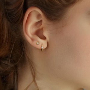 925 Sterling Silver Beads Zirconia Earring Set 140100035