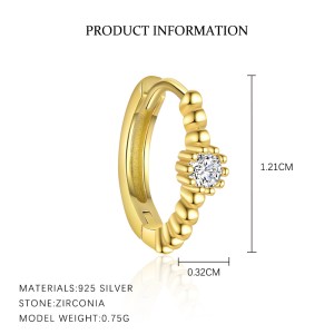 925 Sterling Silver Beads Zirconia Earring Set 140100035