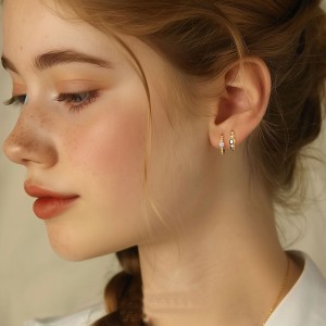 925 Sterling Silver Beads Zirconia Earring Set 140100035