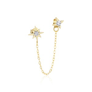 925 Sterling Silver Star Zirconia Earring Set 140100036