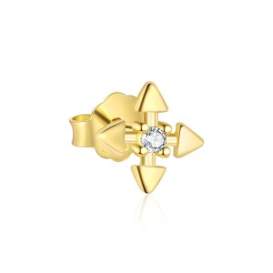 925 Sterling Silver Geometric Zirconia Earring Set 140100038