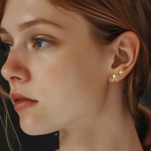 925 Sterling Silver Geometric Pearl Earring Set 140100039