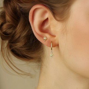 925 Sterling Silver Geometric Pearl Earring Set 140100039