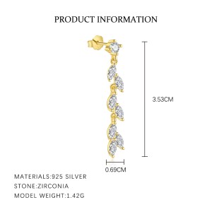 925 Sterling Silver Zirconia Tassel Stud Earring Set 140100040