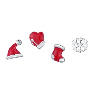 925 Sterling Silver Christmas Gifts Stud Earring Set 140100042