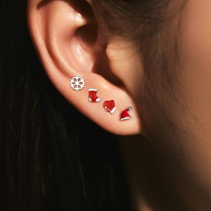 925 Sterling Silver Christmas Gifts Stud Earring Set 140100042