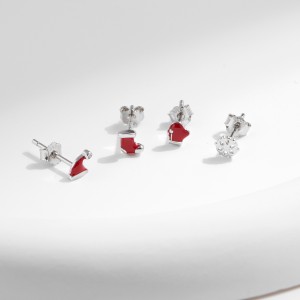 925 Sterling Silver Christmas Gifts Stud Earring Set 140100042