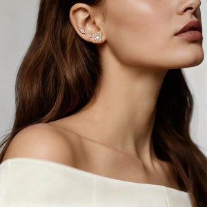 925 Sterling Silver Geometric Baguette CZ Pearl Stud Pack 140100044 925 Sterling Silver Geometric Baguette CZ Pearl Stud Pack 140100044