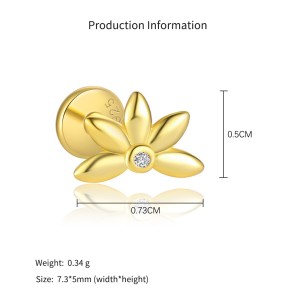 925 Sterling Silver Zircon Bee Floral Leaf Motif Stud Pack 140100045 925 Sterling Silver Zircon Bee Floral Leaf Motif Stud Pack 140100045