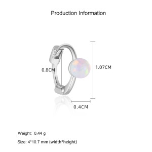 925 Sterling Silver Mismatched White Opal Huggie Stud Set 140100046