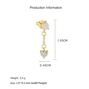 925 Sterling Silver Asymmetrical Opal Celestial Stud Pack 140100047 925 Sterling Silver Asymmetrical Opal Celestial Stud Pack 140100047