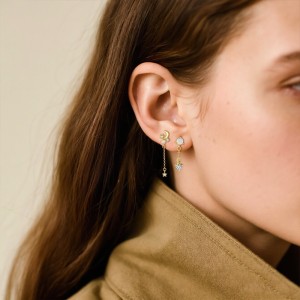 925 Sterling Silver Asymmetrical Opal Celestial Stud Pack 140100047 925 Sterling Silver Asymmetrical Opal Celestial Stud Pack 140100047