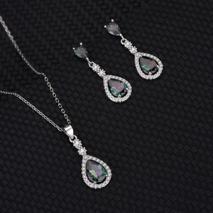 Cubic Zirconia Waterdrop Pendant Necklace Stud Earring Set 140200005 Cubic Zirconia Waterdrop Pendant Necklace Stud Earring Set 140200005