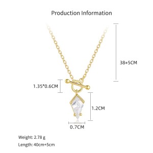 925 Sterling Silver Layered Rhombus CZ Necklace Earring Set 140200011 925 Sterling Silver Layered Rhombus CZ Necklace Earring Set 140200011