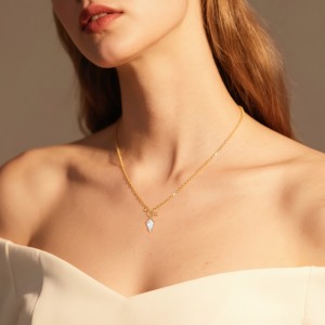 925 Sterling Silver Layered Rhombus CZ Necklace Earring Set 140200011 925 Sterling Silver Layered Rhombus CZ Necklace Earring Set 140200011