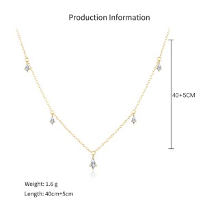 925 Sterling Silver Layered Rhombus CZ Necklace Earring Set 140200011 925 Sterling Silver Layered Rhombus CZ Necklace Earring Set 140200011