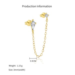 925 Sterling Silver Layered Rhombus CZ Necklace Earring Set 140200011 925 Sterling Silver Layered Rhombus CZ Necklace Earring Set 140200011