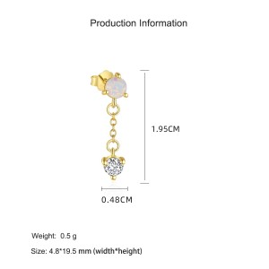 925 Sterling Silver Layered Opal Necklace Tassel Earring Jewelry Set 140200012