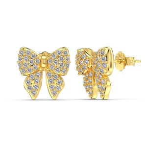 S925 Zirconia Bow Earring Ring Necklace Set 140300009