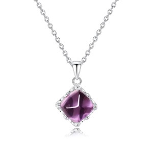 925 Sterling Silver Natural Amethyst Jewelry Set 140300010