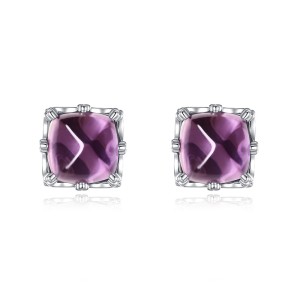 925 Sterling Silver Natural Amethyst Jewelry Set 140300010