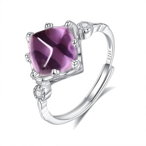 925 Sterling Silver Natural Amethyst Jewelry Set 140300010