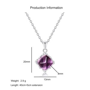 925 Sterling Silver Natural Amethyst Jewelry Set 140300010