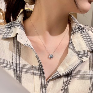 925 Sterling Silver Natural Crystal Stone Flower Jewelry Set 140300011