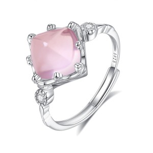 925 Sterling Silver Rose Quartz Jewelry Set 140300012