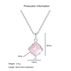925 Sterling Silver Rose Quartz Jewelry Set 140300012