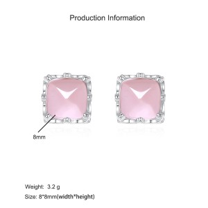 925 Sterling Silver Rose Quartz Jewelry Set 140300012