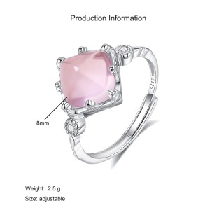 925 Sterling Silver Rose Quartz Jewelry Set 140300012