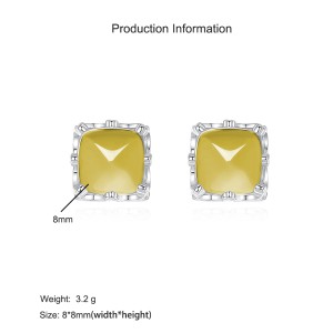 925 Sterling Silver Yellow Citrine Jewelry Set 140300013